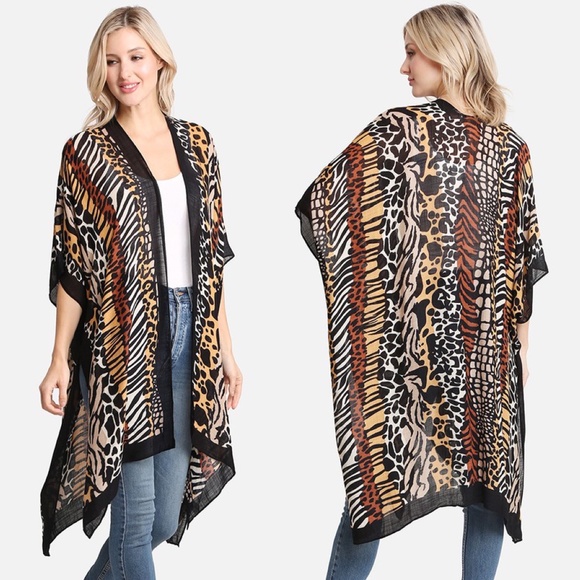 Other - Mixed Animal Print Pattern Cover Up